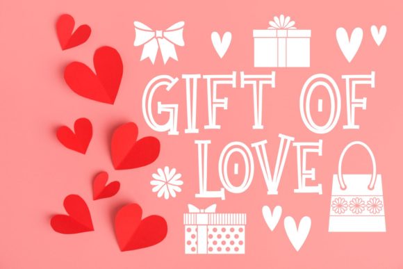 Gift of Love Typeface: Romantic Display Fonts for Handmade Crafts